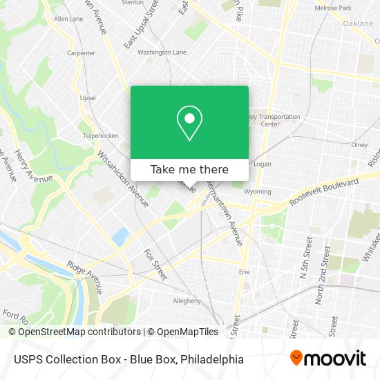 USPS Collection Box - Blue Box map