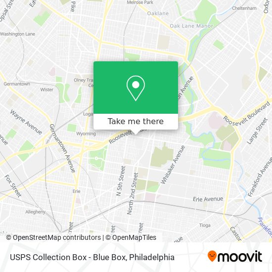 Mapa de USPS Collection Box - Blue Box