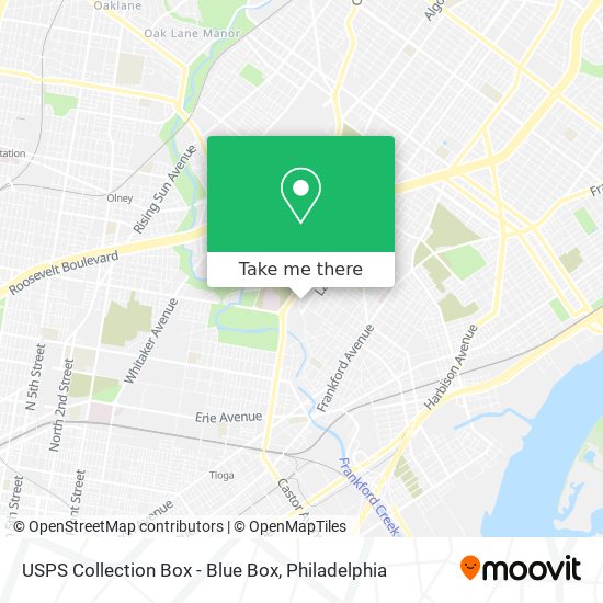 USPS Collection Box - Blue Box map