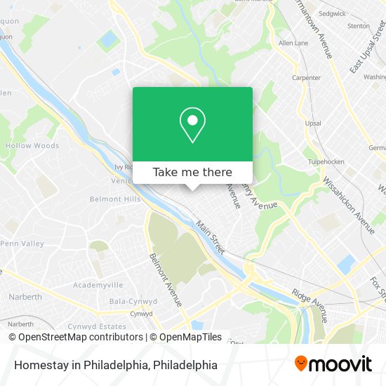 Mapa de Homestay in Philadelphia