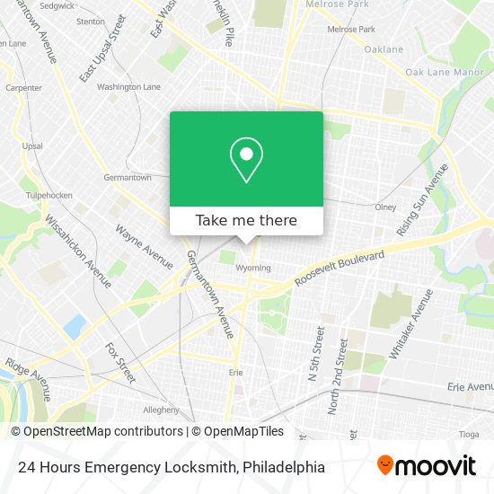 24 Hours Emergency Locksmith map