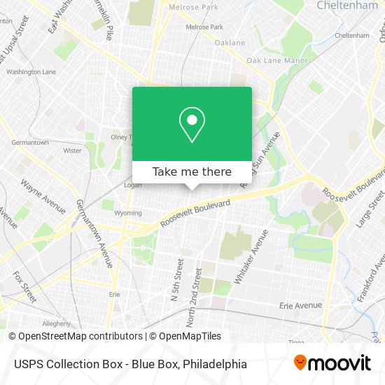 USPS Collection Box - Blue Box map