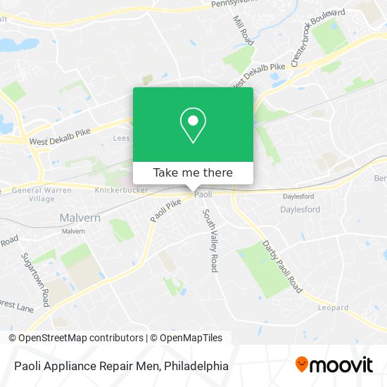 Paoli Appliance Repair Men map
