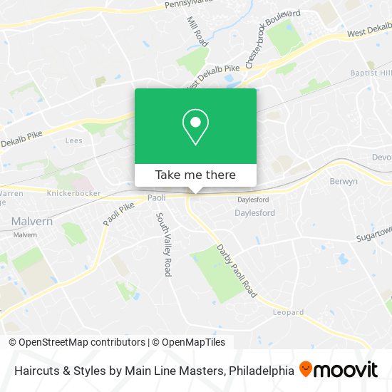 Haircuts & Styles by Main Line Masters map