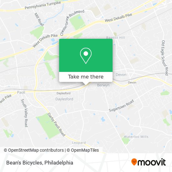 Bean's Bicycles map