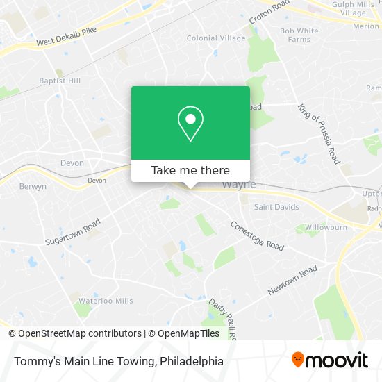Tommy's Main Line Towing map