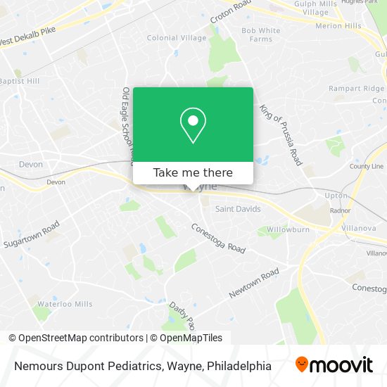 Mapa de Nemours Dupont Pediatrics, Wayne
