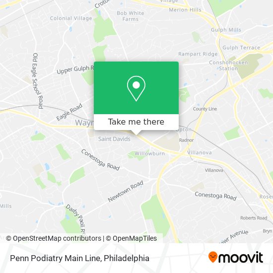 Penn Podiatry Main Line map