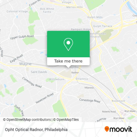 Mapa de Opht Optical Radnor