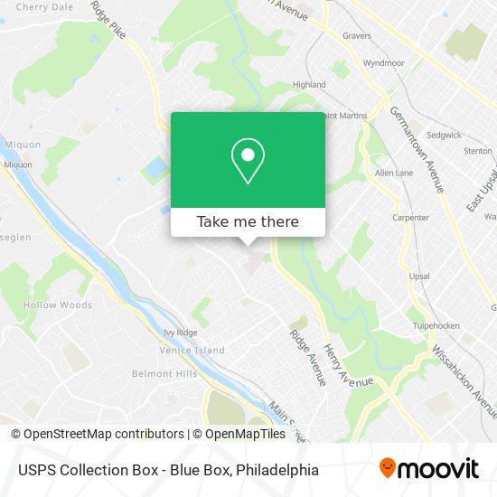 Mapa de USPS Collection Box - Blue Box