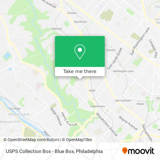 Mapa de USPS Collection Box - Blue Box