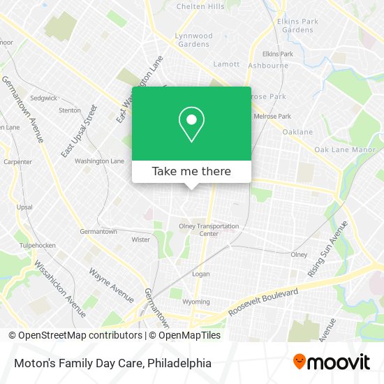 Moton's Family Day Care map