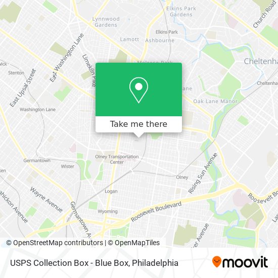 Mapa de USPS Collection Box - Blue Box