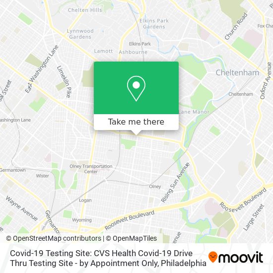 Covid-19 Testing Site: CVS Health Covid-19 Drive Thru Testing Site - by Appointment Only map