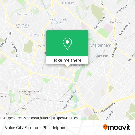 Mapa de Value City Furniture