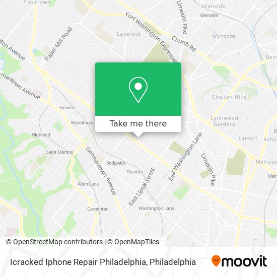 Mapa de Icracked Iphone Repair Philadelphia