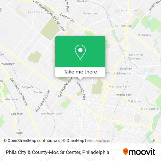 Phila City & County-Moc Sr Center map