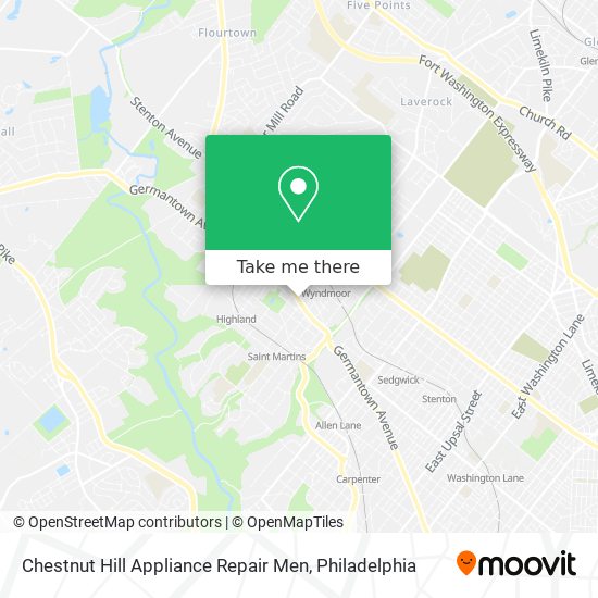Chestnut Hill Appliance Repair Men map