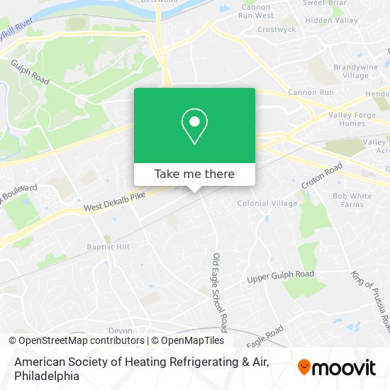 American Society of Heating Refrigerating & Air map