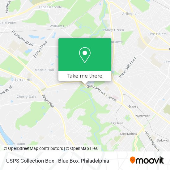 USPS Collection Box - Blue Box map