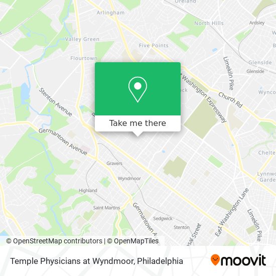 Temple Physicians at Wyndmoor map