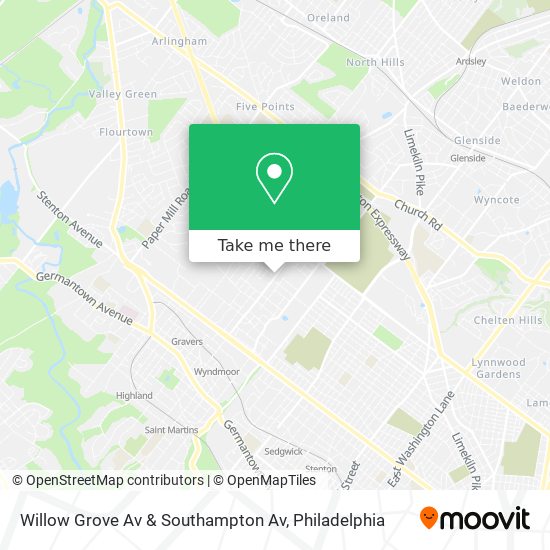 Willow Grove Av & Southampton Av map