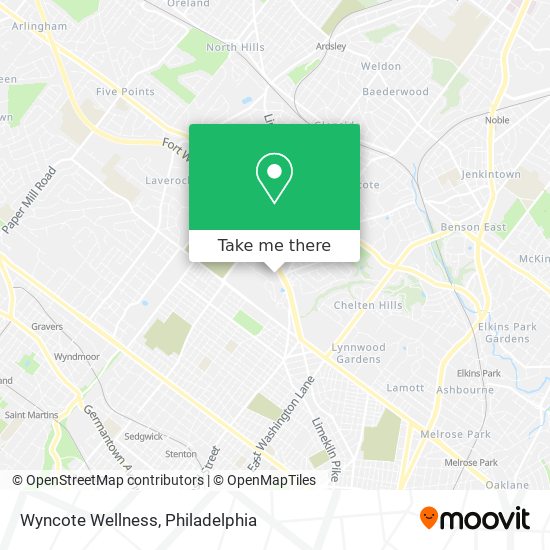 Mapa de Wyncote Wellness