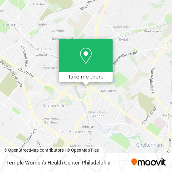 Temple Women's Health Center map
