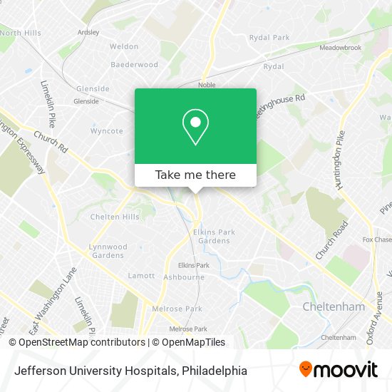 Jefferson University Hospitals map