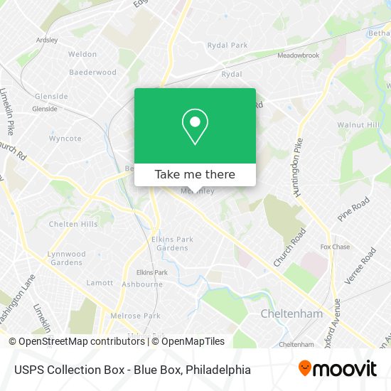 Mapa de USPS Collection Box - Blue Box