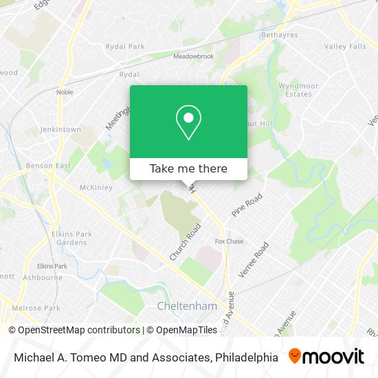 Michael A. Tomeo MD and Associates map