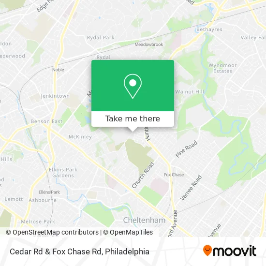 Cedar Rd & Fox Chase Rd map