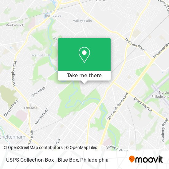 Mapa de USPS Collection Box - Blue Box