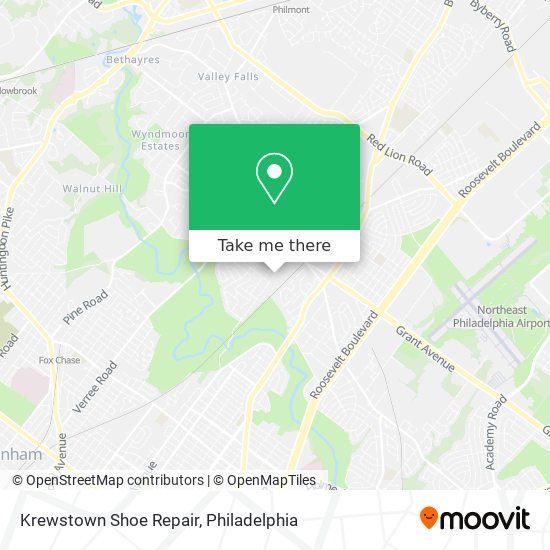 Mapa de Krewstown Shoe Repair