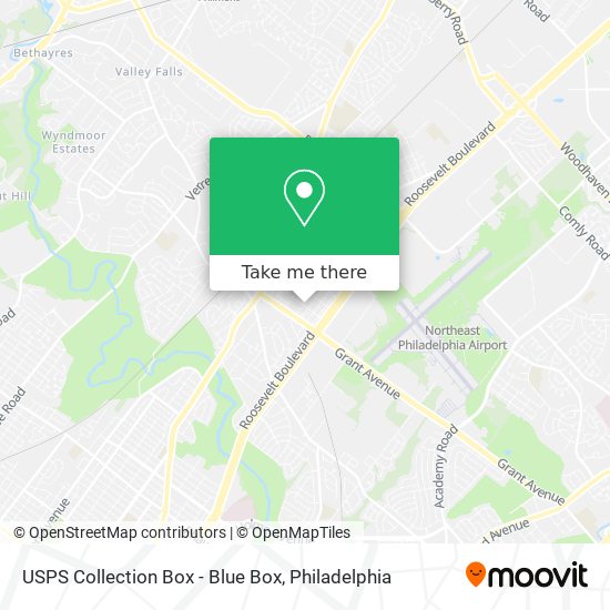 USPS Collection Box - Blue Box map