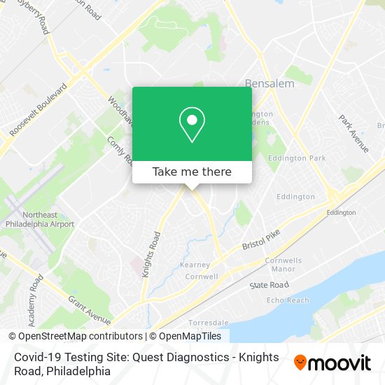 Covid-19 Testing Site: Quest Diagnostics - Knights Road map