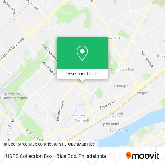 Mapa de USPS Collection Box - Blue Box