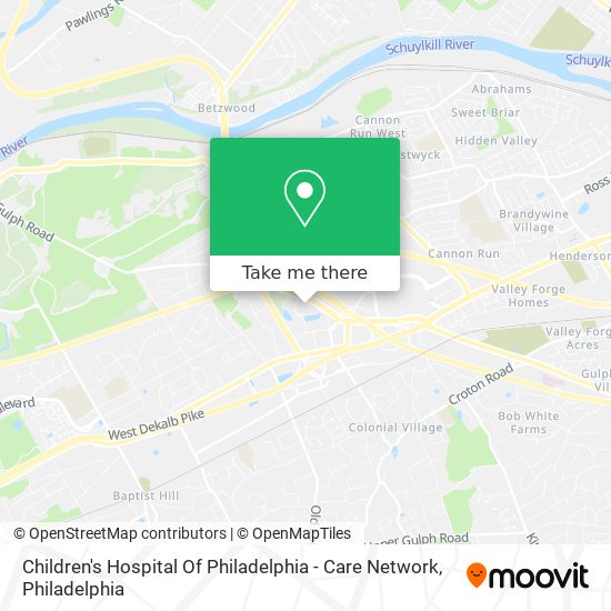 Children's Hospital Of Philadelphia - Care Network map