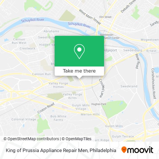 King of Prussia Appliance Repair Men map