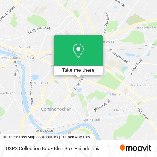 Mapa de USPS Collection Box - Blue Box