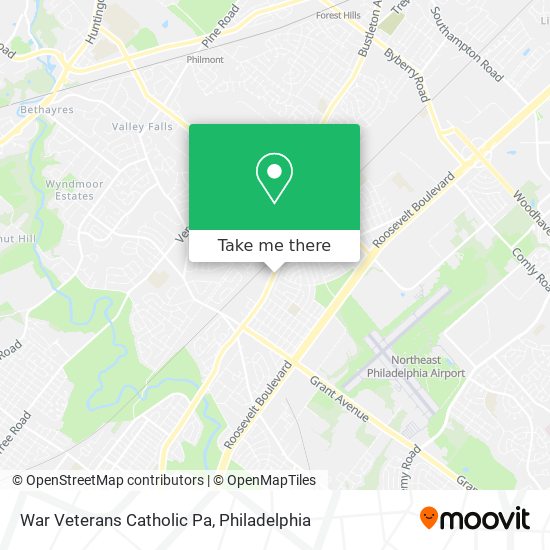 War Veterans Catholic Pa map