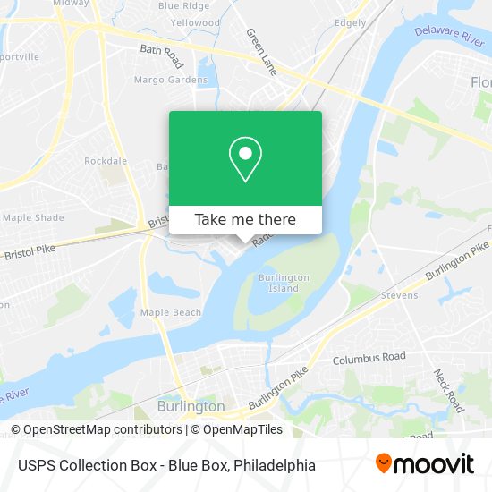 Mapa de USPS Collection Box - Blue Box