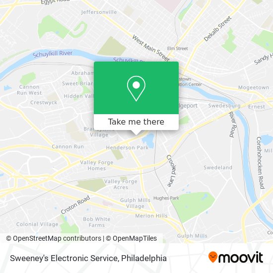 Sweeney's Electronic Service map
