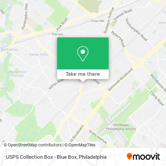 USPS Collection Box - Blue Box map
