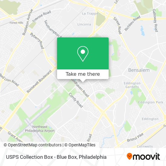 Mapa de USPS Collection Box - Blue Box