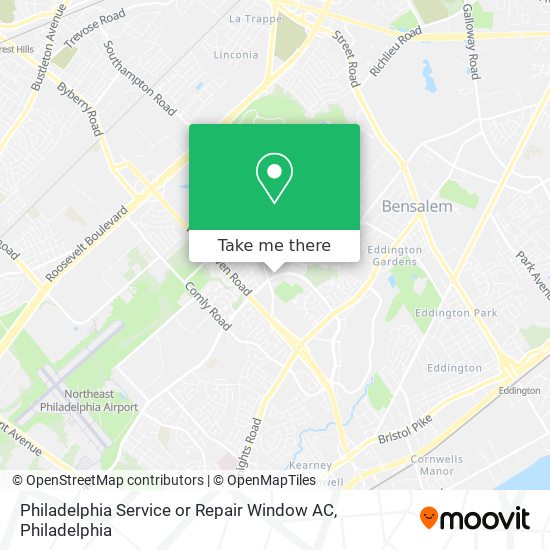 Philadelphia Service or Repair Window AC map