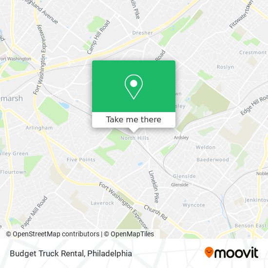 Budget Truck Rental map