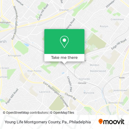 Young Life Montgomery County, Pa. map