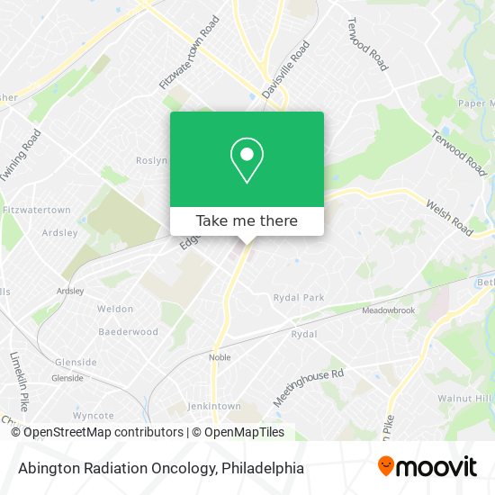 Abington Radiation Oncology map