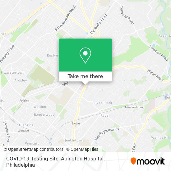 COVID-19 Testing Site: Abington Hospital map